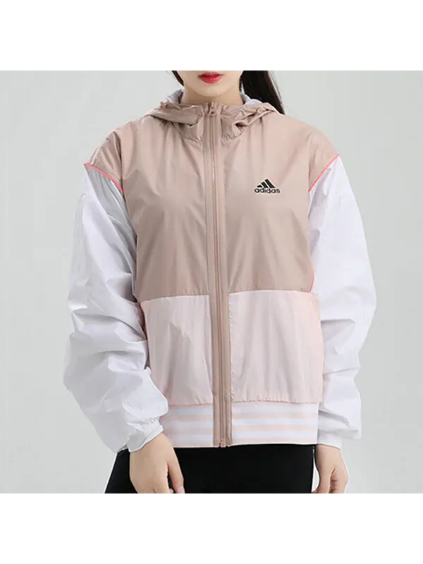 Куртка neo must haves block colorblock logo ветрозащитная куртка Adidas — изображение 3 из 4, розовый