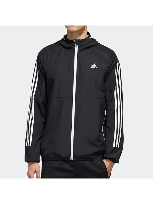 Куртка adidas Must Haves 3-Stripes Windbreaker - Black — изображение 3 из 4, черный