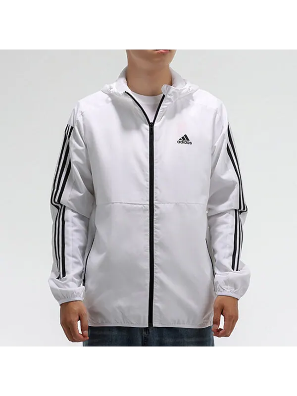 Куртка adidas Must Haves 3-Stripes Windbreaker - White — изображение 3 из 4, белый