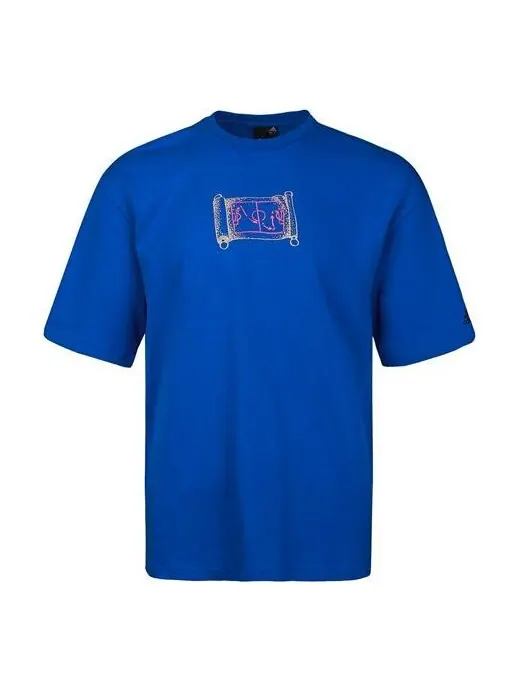 Футболка ub gfx tee 1 printing loose sports short sleeve blue Adidas — изображение 1 из 4, синий