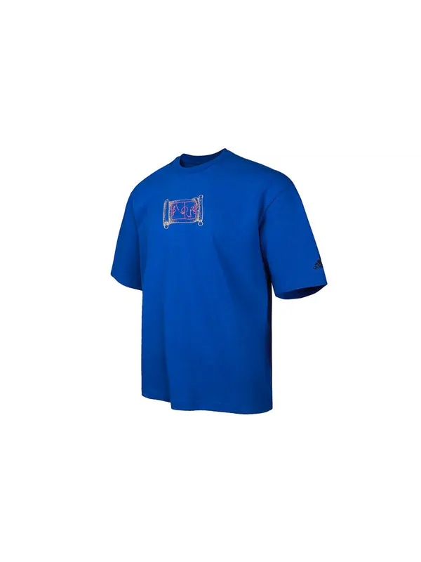 Футболка ub gfx tee 1 printing loose sports short sleeve blue Adidas — изображение 3 из 4, синий