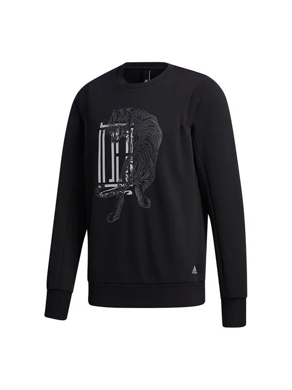 Толстовка wuji graphic sweatshirt 'black white' Adidas — изображение 1 из 4, черный