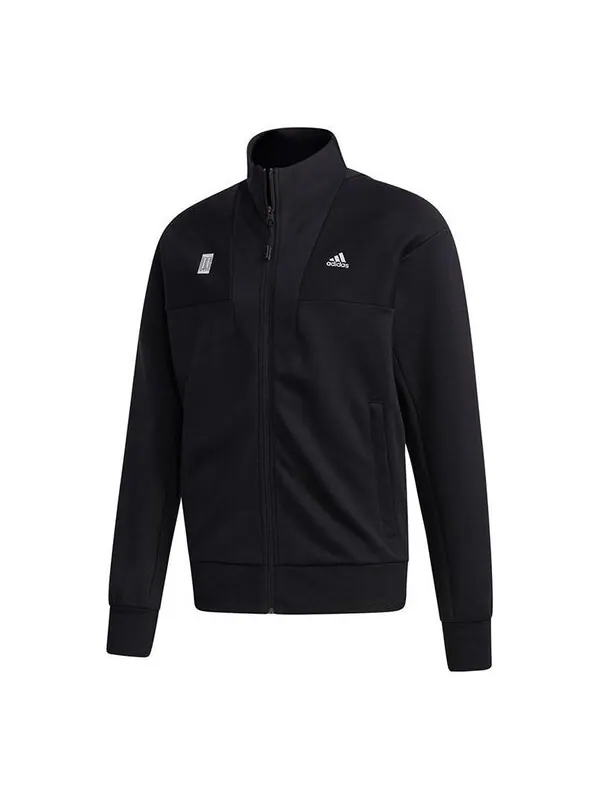 Куртка adidas WJ TT SWT Sports Stylish Stand Collar Logo Jacket Black — изображение 1 из 4, черный