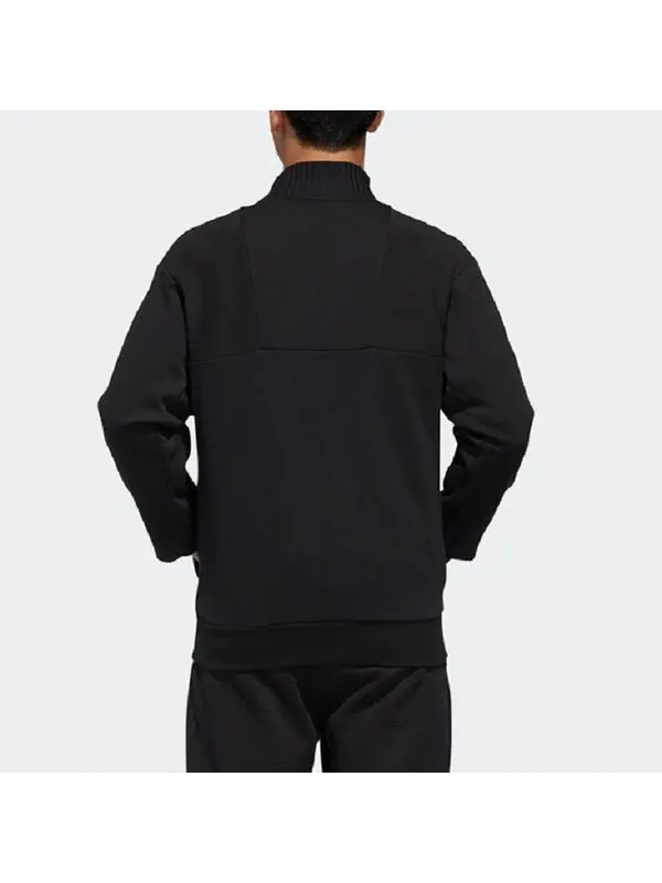 Куртка adidas WJ TT SWT Sports Stylish Stand Collar Logo Jacket Black — изображение 4 из 4, черный