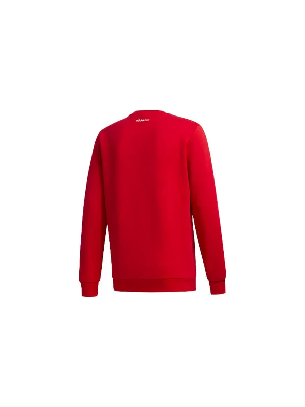 Толстовка neo m art sweat sports round neck pullover red Adidas — изображение 2 из 4, светлый красный