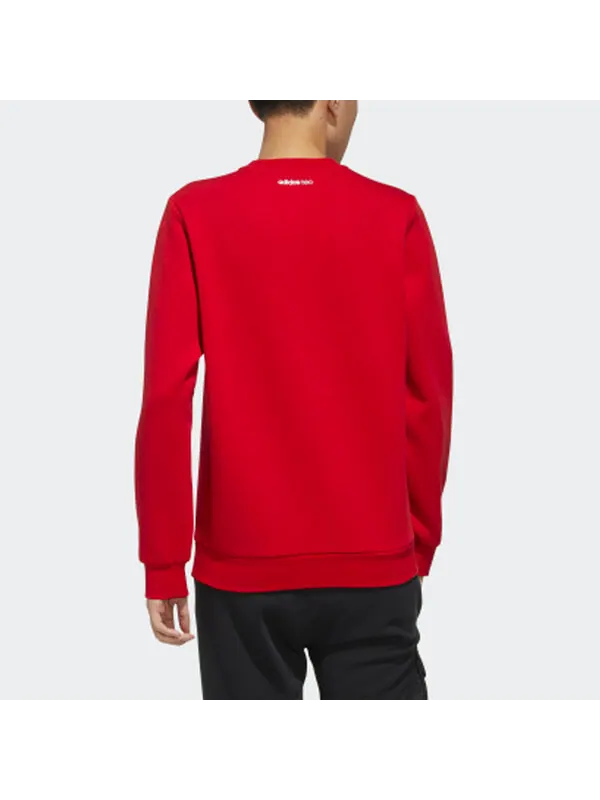Толстовка neo m art sweat sports round neck pullover red Adidas — изображение 4 из 4, светлый красный