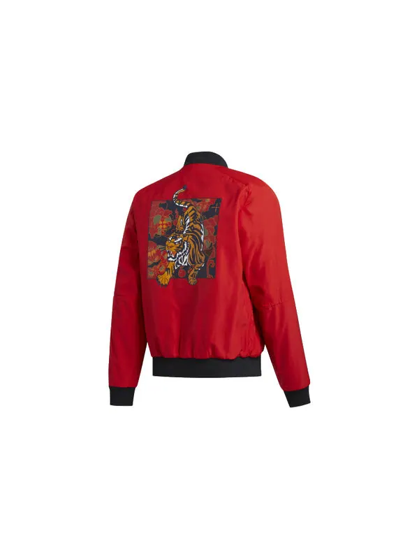 Куртка adidas Mic Jkt Bomb Series Pattern Jacket Red — изображение 2 из 4, красный
