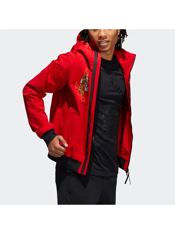 Куртка mic jkt wb hood спортивная куртка мужская красная Adidas — изображение 3 из 4, красный
