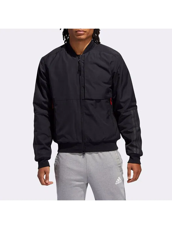 Куртка adidas Mic Jkt Bomb Series Pattern Jacket Black — изображение 3 из 4, черный