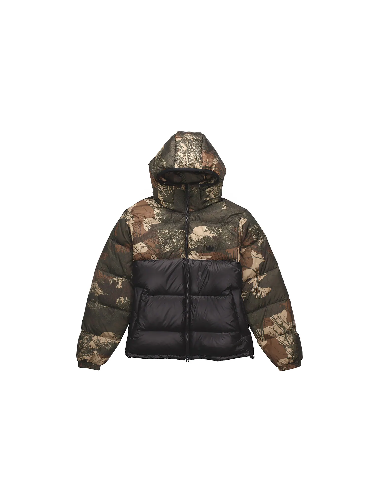 Пуховик Adidas originals Down Regen Camo Coat, черный/камуфляж — изображение 1 из 1