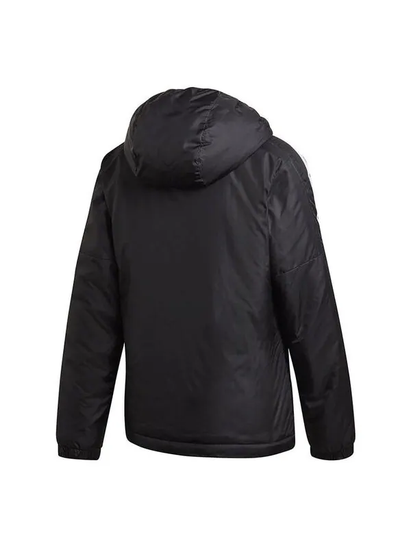 Куртка Essentials утепленная куртка с капюшоном азиатские размеры Adidas — изображение 2 из 3, черный/белый