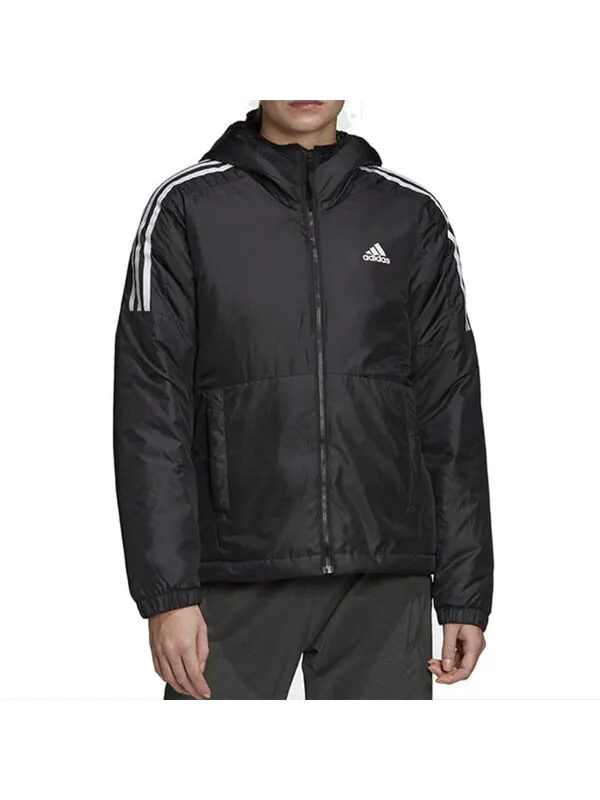 Куртка Essentials утепленная куртка с капюшоном азиатские размеры Adidas — изображение 3 из 3, черный/белый