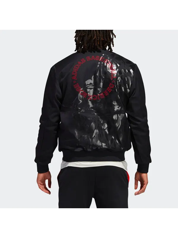 Куртка adidas CNY Rose Jkt Back Printing Basketball Sports Jacket Black — изображение 4 из 4, черный