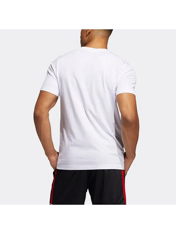 Футболка hdn abstract t basketball sports printing loose short sleeve white Adidas — изображение 4 из 4, белый