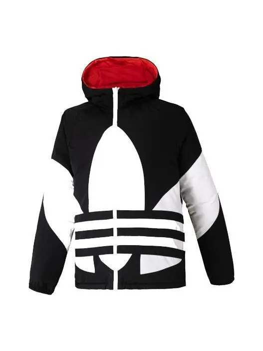 Пуховик adidas originals Revsbl Jacket 2 Large logo Printing Reversible Sports Stay Warm hooded — изображение 1 из 4, черный