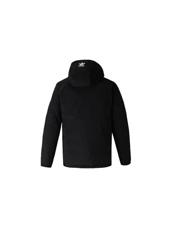 Пуховик adidas originals Revsbl Jacket 2 Large logo Printing Reversible Sports Stay Warm hooded — изображение 2 из 4, черный