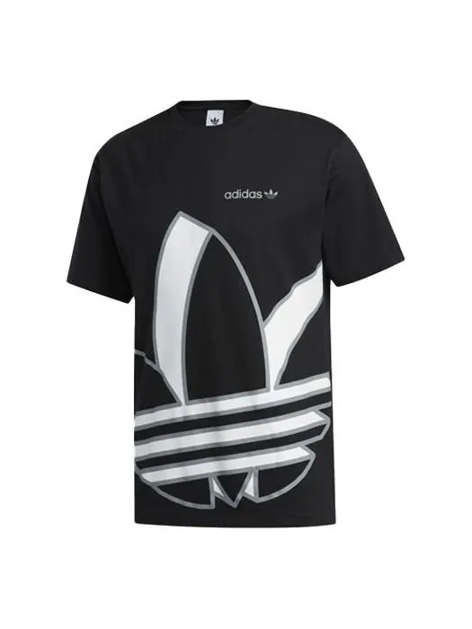 Футболка adidas originals Large Logo Printing Sports Round Neck Short Sleeve Black — изображение 1 из 6, черный