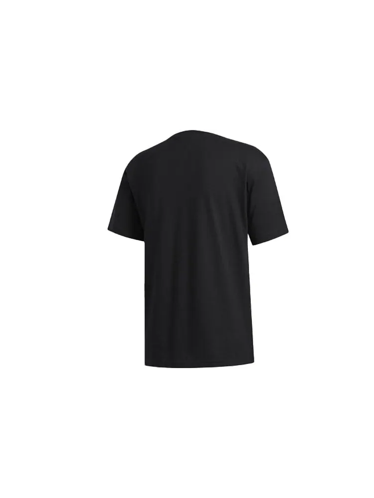 Футболка adidas originals Large Logo Printing Sports Round Neck Short Sleeve Black — изображение 2 из 6, черный