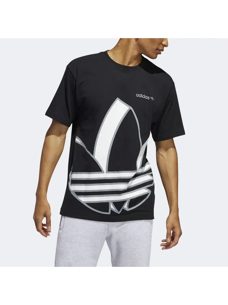 Футболка adidas originals Large Logo Printing Sports Round Neck Short Sleeve Black — изображение 3 из 6, черный