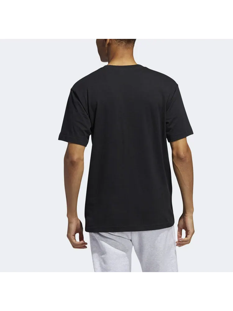 Футболка adidas originals Large Logo Printing Sports Round Neck Short Sleeve Black — изображение 4 из 6, черный