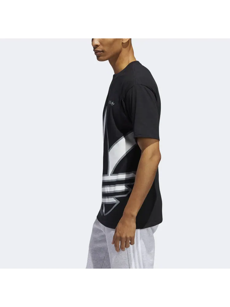 Футболка adidas originals Large Logo Printing Sports Round Neck Short Sleeve Black — изображение 5 из 6, черный