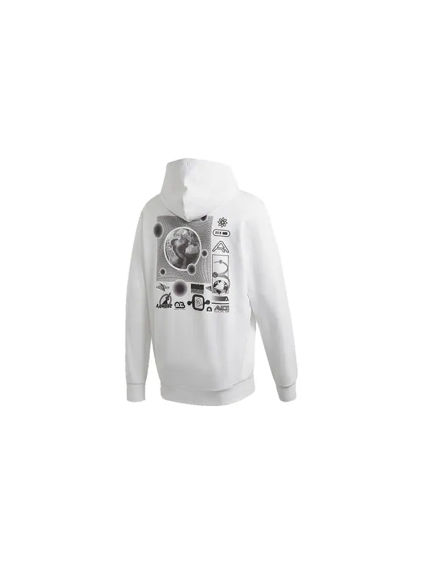 Толстовка men's casual sports white pullover Adidas — изображение 2 из 4, белый
