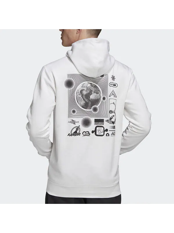 Толстовка men's casual sports white pullover Adidas — изображение 4 из 4, белый