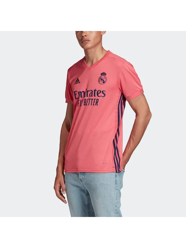 Футболка men's 20-21 season real madrid away short sleeve t-shirt jersey pink Adidas — изображение 3 из 4, розовый