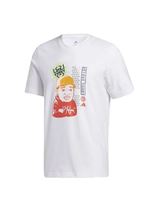 Футболка adidas Donovan Social Casual Basketball Sports Short Sleeve White — изображение 1 из 6, белый