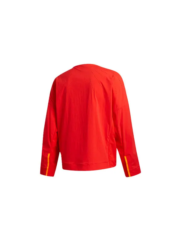 Куртка originals casual loose sports jacket pink red fluorescence Adidas — изображение 2 из 4, красный