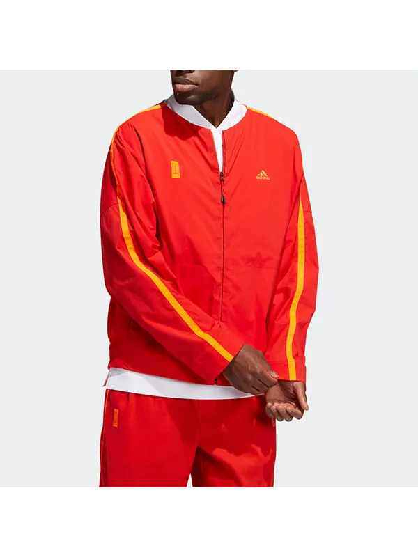 Куртка originals casual loose sports jacket pink red fluorescence Adidas — изображение 3 из 4, красный