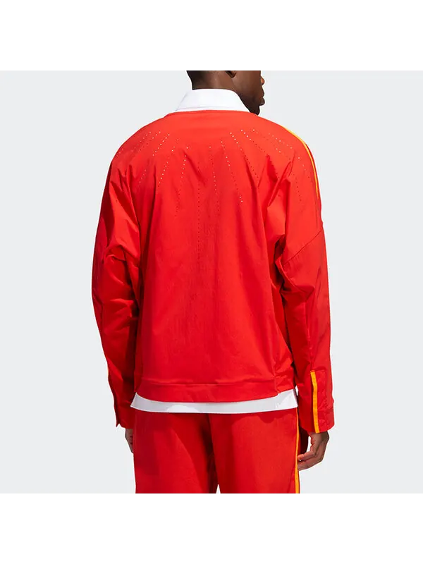 Куртка originals casual loose sports jacket pink red fluorescence Adidas — изображение 4 из 4, красный