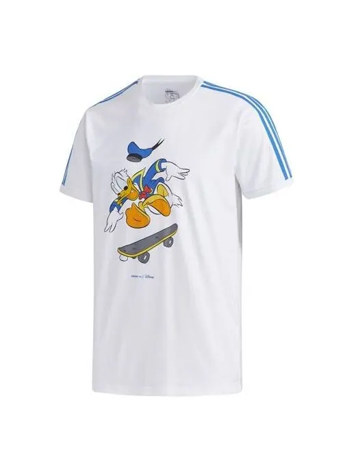 Футболка adidas neo U Dsny dd Tee Donald Duck Casual Round Neck Short Sleeve White — изображение 1 из 4, белый/синий