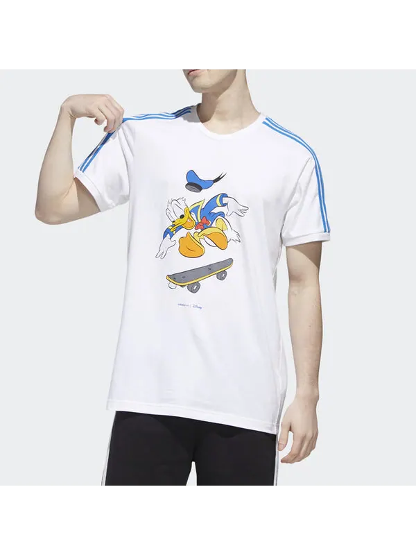 Футболка adidas neo U Dsny dd Tee Donald Duck Casual Round Neck Short Sleeve White — изображение 3 из 4, белый/синий