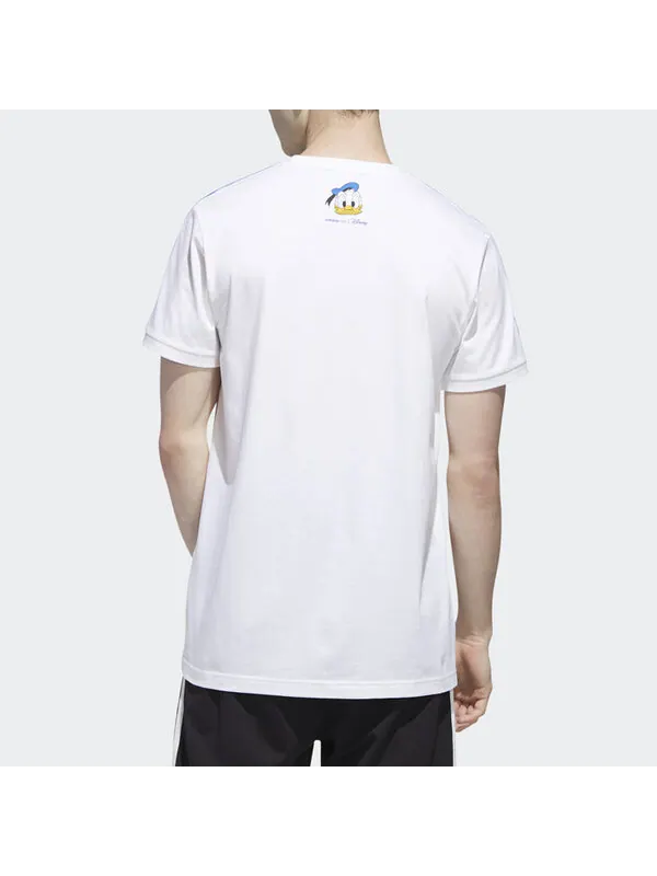 Футболка adidas neo U Dsny dd Tee Donald Duck Casual Round Neck Short Sleeve White — изображение 4 из 4, белый/синий