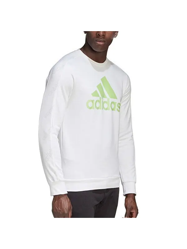 Толстовка adidas Casual Sports Round Neck Pullover White — изображение 3 из 3, белый