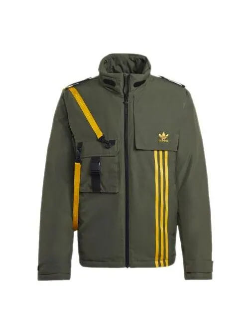 Пуховик adidas originals Back Large logo Cargo Sports Down Jacket Basic Green — изображение 1 из 4, зеленый