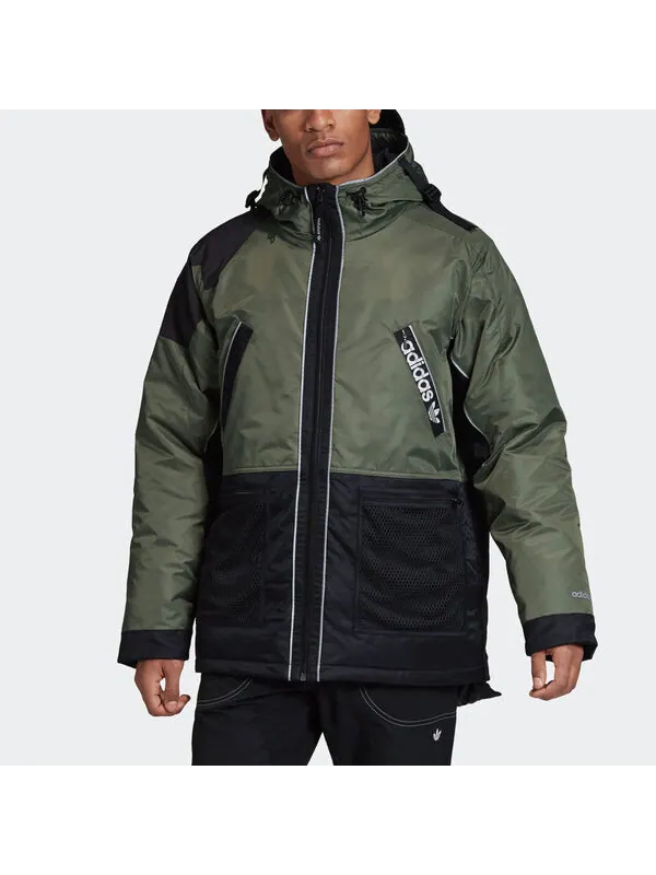 Пуховик adidas originals Down Jacket Men Black/Green — изображение 3 из 4, мульти
