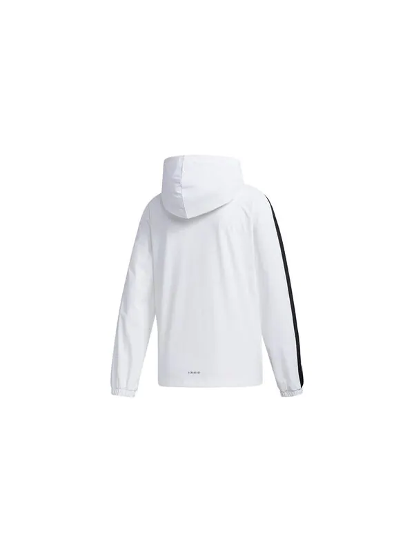 Ветровки neo w esntl 3s wb спортивная куртка с капюшоном белая Adidas — изображение 2 из 4, белый