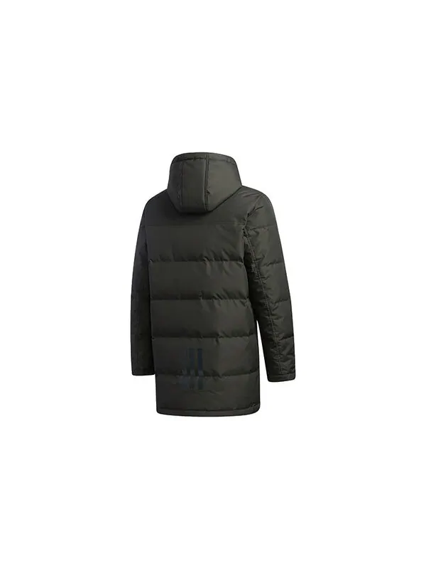 Пуховик adidas neo M Wint Dwn Prka Windproof Stay Warm mid-length Sports hooded down Jacket Brown — изображение 2 из 4