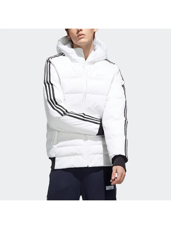 Пуховик adidas neo M Sprt Dwn Puff Casual Sports hooded down Jacket White — изображение 3 из 4, белый