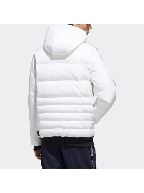 Пуховик adidas neo M Sprt Dwn Puff Casual Sports hooded down Jacket White — изображение 4 из 4, белый