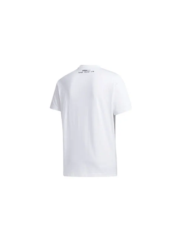 Футболка neo contrasting colors logo printing sports short sleeve white Adidas — изображение 2 из 4, белый