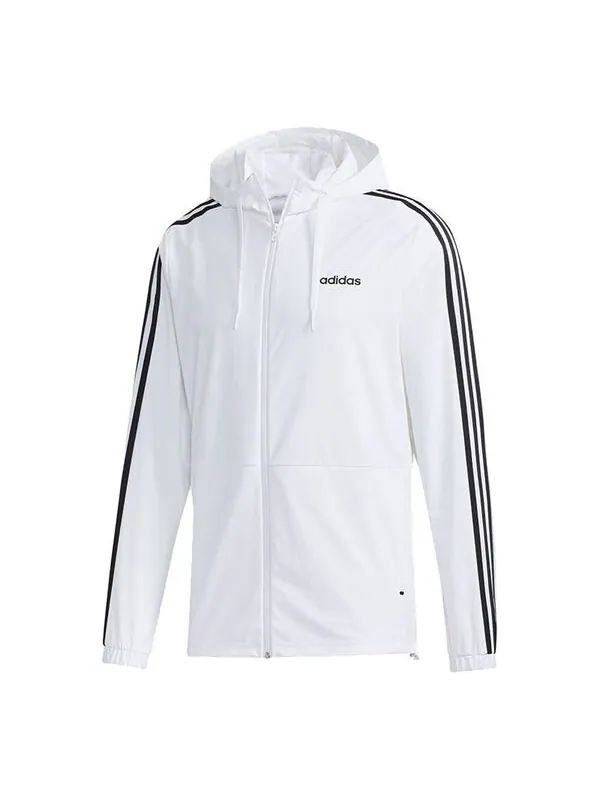 Куртка neo m essential 3-stripes windbreaker - white Adidas — изображение 1 из 4, белый
