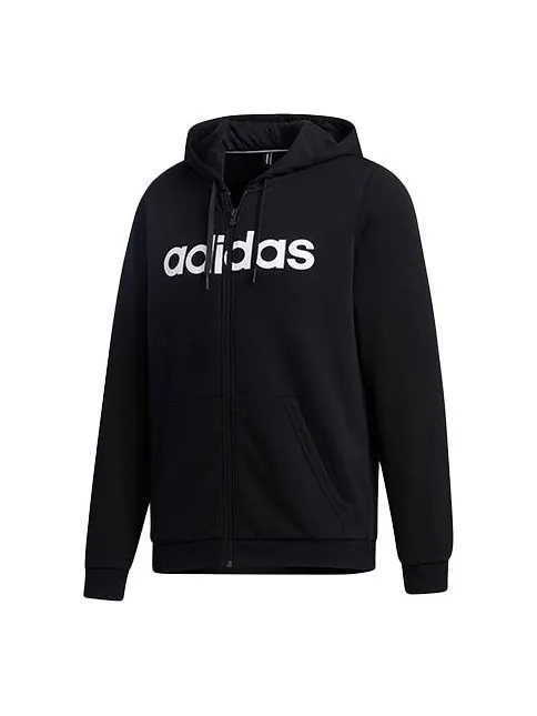 Толстовка neo alphabet printing casual sports zipper black Adidas — изображение 1 из 4, черный