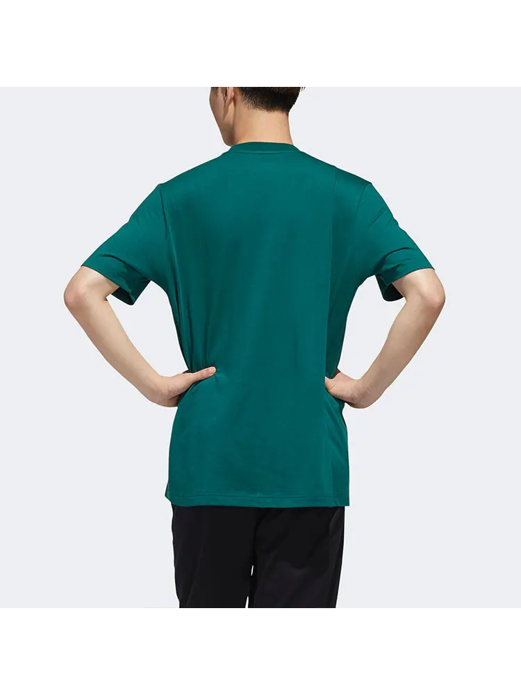 Футболка adidas neo Sports Round Neck Short Sleeve Green — изображение 4 из 6, зеленый