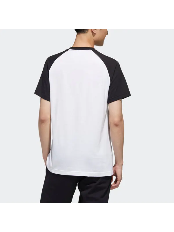 Футболка neo m esntl rgln t logo printing colorblock sports short sleeve white Adidas — изображение 4 из 4, белый