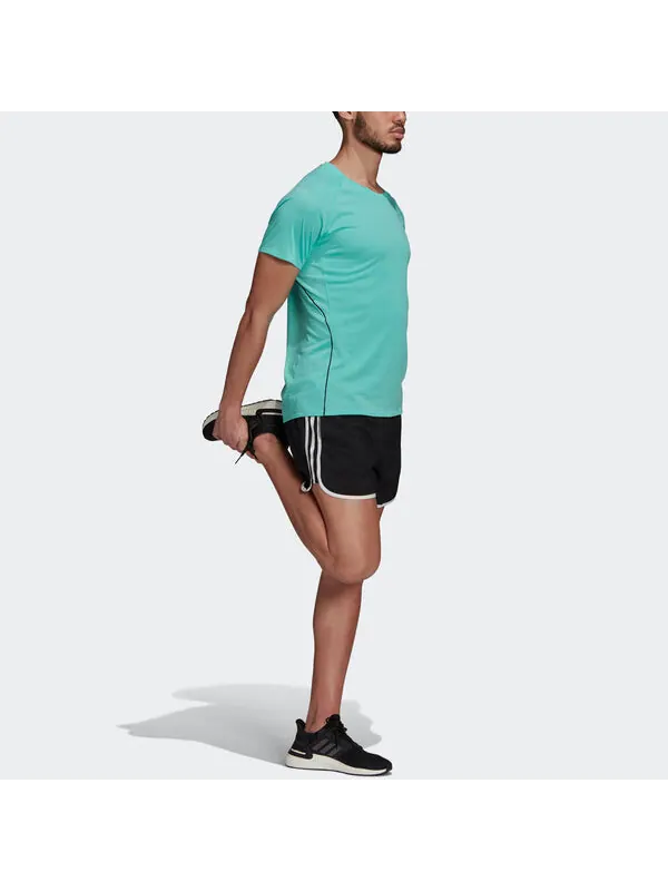 Футболка adi runner tee reflective sports round neck short sleeve mint green Adidas — изображение 4 из 4, зеленый