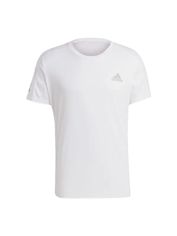 Футболка mens own the run tee reflective crew-neck short sleeve white Adidas — изображение 1 из 4, белый