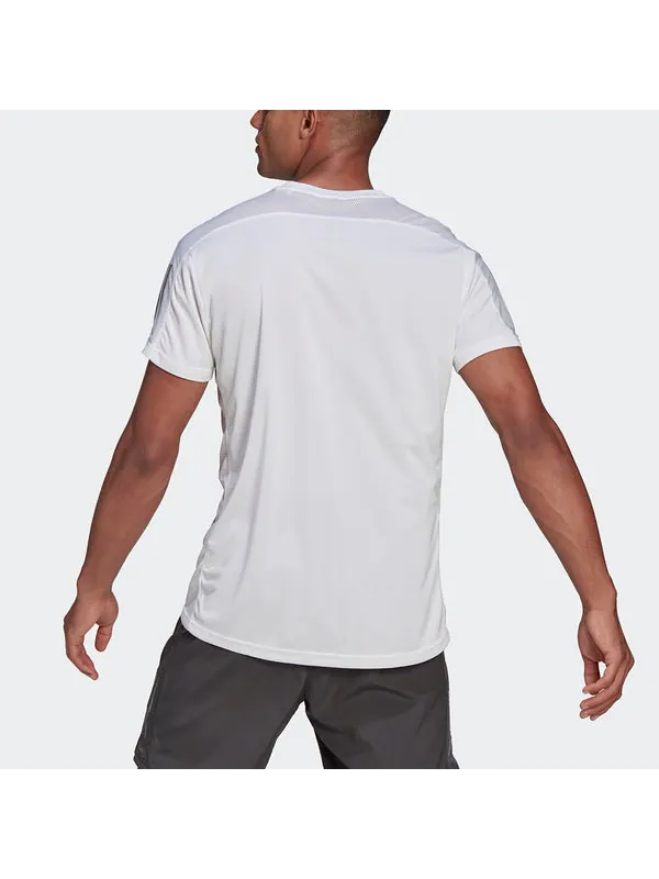 Футболка mens own the run tee reflective crew-neck short sleeve white Adidas — изображение 3 из 4, белый